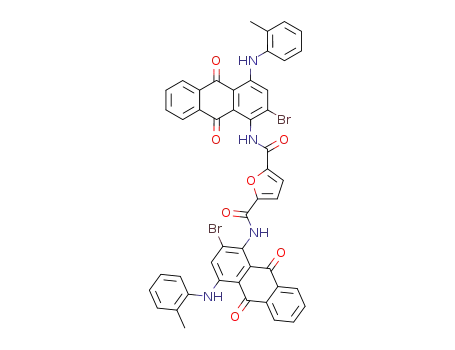 furan-2,5-dicarboxylic acid bis-(2-bromo-9,10-dioxo-4-<i>o</i>-toluidino-9,10-dihydro-[1]anthrylamide)