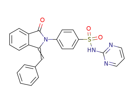 4-{1-Oxo-3-[1-phenyl-meth-(Z)-ylidene]-1,3-dihydro-isoindol-2-yl}-N-pyrimidin-2-yl-benzenesulfonamide