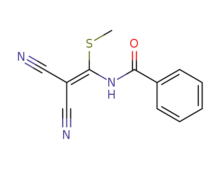 Molecular Structure of 88735-88-0 (Benzamide, N-[2,2-dicyano-1-(methylthio)ethenyl]-)