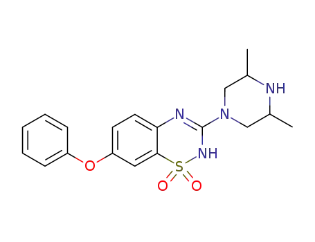 Molecular Structure of 71260-13-4 (3-(3,5-Dimethyl-piperazin-1-yl)-7-phenoxy-2H-benzo[1,2,4]thiadiazine 1,1-dioxide)