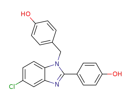 Molecular Structure of 109865-93-2 (4-[5-chloro-1-(4-hydroxy-benzyl)-1<i>H</i>-benzimidazol-2-yl]-phenol)
