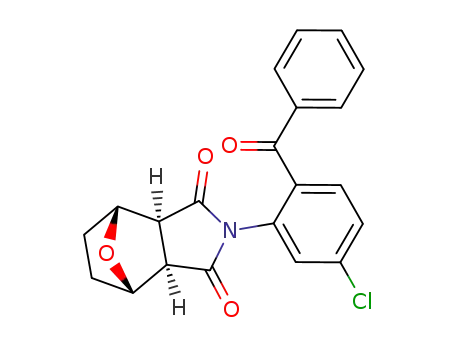 Molecular Structure of 86844-84-0 ((1R,2S,6R,7S)-4-(2-Benzoyl-5-chloro-phenyl)-10-oxa-4-aza-tricyclo[5.2.1.0<sup>2,6</sup>]decane-3,5-dione)