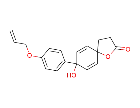 Molecular Structure of 112996-29-9 (1-Oxaspiro[4.5]deca-6,9-dien-2-one,
8-hydroxy-8-[4-(2-propenyloxy)phenyl]-)
