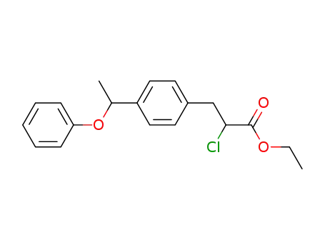 Molecular Structure of 57181-37-0 (Benzenepropanoic acid, a-chloro-4-(1-phenoxyethyl)-, ethyl ester)