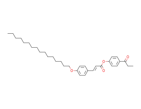 Molecular Structure of 139398-08-6 (2-Propenoic acid, 3-[4-(hexadecyloxy)phenyl]-, 4-(1-oxopropyl)phenyl
ester, (E)-)