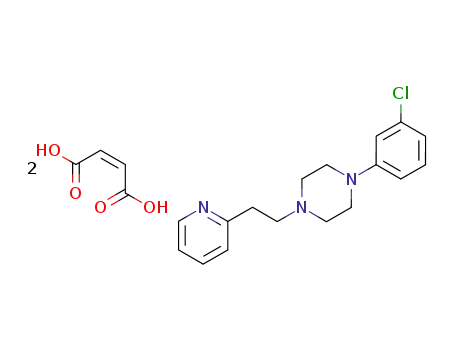 Molecular Structure of 90125-90-9 (Piperazine, 1-(3-chlorophenyl)-4-[2-(2-pyridinyl)ethyl]-,
(2Z)-2-butenedioate (1:2))