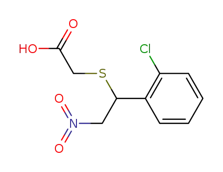 Molecular Structure of 90799-10-3 (Acetic acid, [[1-(2-chlorophenyl)-2-nitroethyl]thio]-)