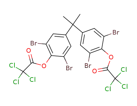 Molecular Structure of 24003-25-6 (Trichloro-acetic acid 2,6-dibromo-4-{1-[3,5-dibromo-4-(2,2,2-trichloro-acetoxy)-phenyl]-1-methyl-ethyl}-phenyl ester)