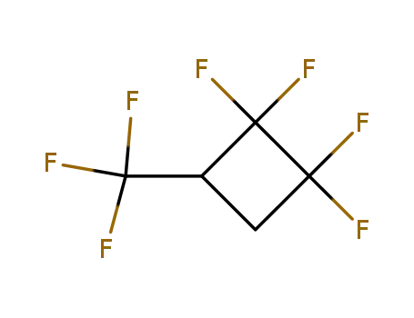 Molecular Structure of 1547-25-7 (Cyclobutane, 1,1,2,2-tetrafluoro-3-(trifluoromethyl)-)