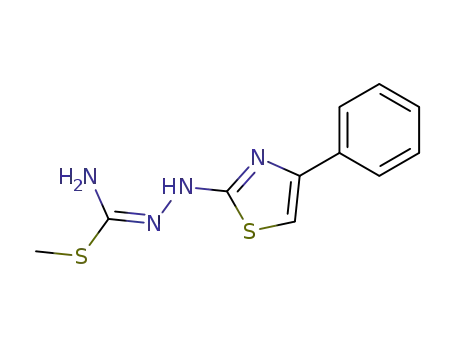 Molecular Structure of 91679-55-9 (Hydrazinecarboximidothioic acid, 2-(4-phenyl-2-thiazolyl)-, methyl ester)