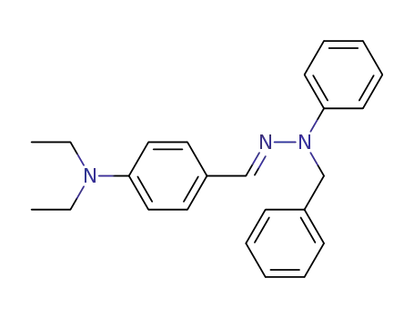 Molecular Structure of 73276-71-8 (Benzaldehyde, 4-(diethylamino)-, phenyl(phenylmethyl)hydrazone)