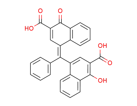 Molecular Structure of 25738-48-1 (4-[(3-carboxy-4-hydroxy-[1]naphthyl)-phenyl-methylen]-1-oxo-1,4-dihydro-[2]naphthoic acid)