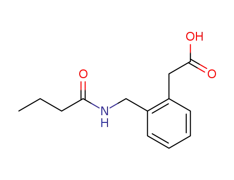 Molecular Structure of 100609-65-2 ([2-(butyrylamino-methyl)-phenyl]-acetic acid)