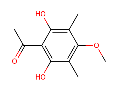 Molecular Structure of 129399-54-8 (Ethanone,1-(2,6-dihydroxy-4-methoxy-3,5-dimethylphenyl)-)