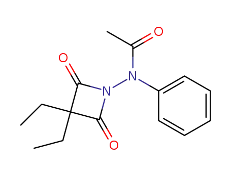 Molecular Structure of 100958-18-7 (1-(<i>N</i>-acetyl-anilino)-3,3-diethyl-azetidine-2,4-dione)