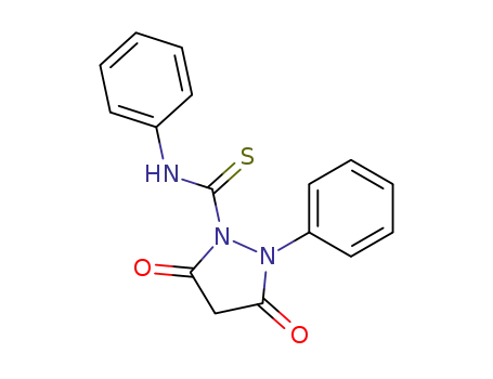 Molecular Structure of 109516-02-1 (3,5-dioxo-2-phenyl-pyrazolidine-1-carbothioic acid anilide)