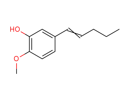 Molecular Structure of 19646-36-7 (2-Methoxy-5-((E)-pent-1-enyl)-phenol)