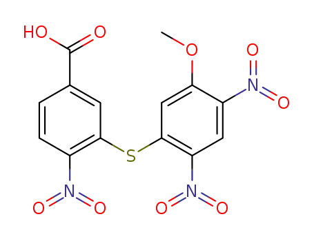 Molecular Structure of 62486-52-6 (Benzoic acid, 3-[(5-methoxy-2,4-dinitrophenyl)thio]-4-nitro-)