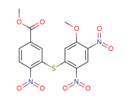 Molecular Structure of 62486-55-9 (Benzoic acid, 3-[(5-methoxy-2,4-dinitrophenyl)thio]-4-nitro-, methyl ester)