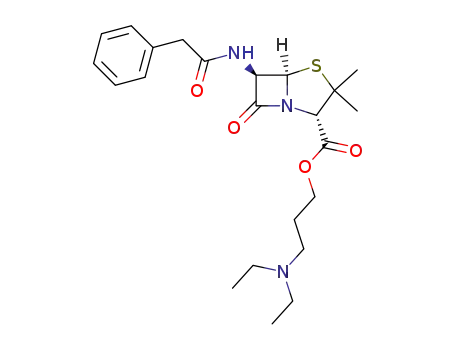 Molecular Structure of 119621-35-1 (6β-(2-phenyl-acetylamino)-penicillanic acid-(3-diethylamino-propyl ester))