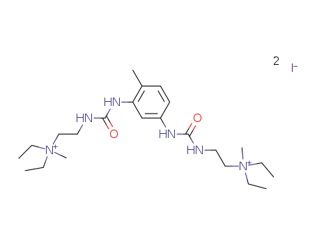 Molecular Structure of 116598-51-7 (2,4-bis-{<i>N</i>'-[2-(diethyl-methyl-ammonio)-ethyl]-ureido}-toluene; diiodide)