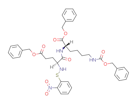 Molecular Structure of 19908-22-6 ((S)-6-Benzyloxycarbonylamino-2-[(S)-4-benzyloxycarbonyl-2-(2-nitro-phenylsulfanylamino)-butyrylamino]-hexanoic acid benzyl ester)