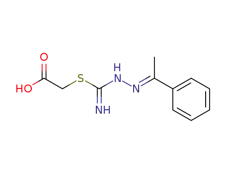 Molecular Structure of 95348-23-5 ((1-phenyl-ethylidenehydrazinocarboximidoylmercapto)-acetic acid)