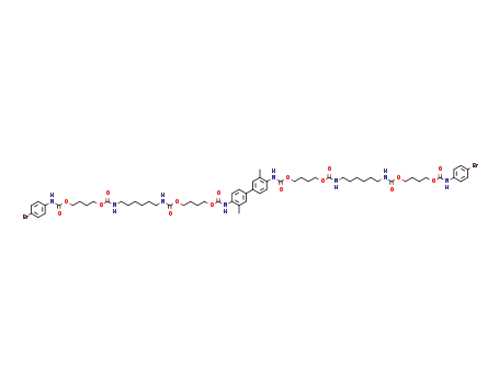 Molecular Structure of 122360-28-5 (<i>N</i>,<i>N</i>'-(3,3'-dimethyl-biphenyl-4,4'-diyl)-bis-carbamic acid bis-[20-(4-bromo-phenylcarbamoyloxy)-6,15-dioxo-5,16-dioxa-7,14-diaza-eicosyl ester])