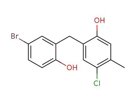 Molecular Structure of 17246-02-5 (2,2'-Dihydroxy-4-methyl-5-chlor-5'-brom-diphenylmethan)