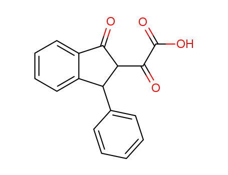 Molecular Structure of 101445-88-9 ((1-oxo-3-phenyl-indan-2-yl)-glyoxylic acid)