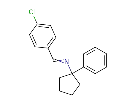 Molecular Structure of 66824-08-6 ([1-(4-Chloro-phenyl)-meth-(E)-ylidene]-(1-phenyl-cyclopentyl)-amine)