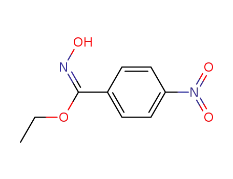 Molecular Structure of 64011-07-0 (Benzenecarboximidic acid, N-hydroxy-4-nitro-, ethyl ester, (E)-)