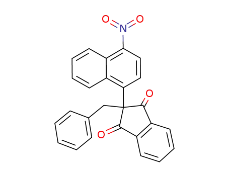 Molecular Structure of 62345-54-4 (1H-Indene-1,3(2H)-dione, 2-(4-nitro-1-naphthalenyl)-2-(phenylmethyl)-)