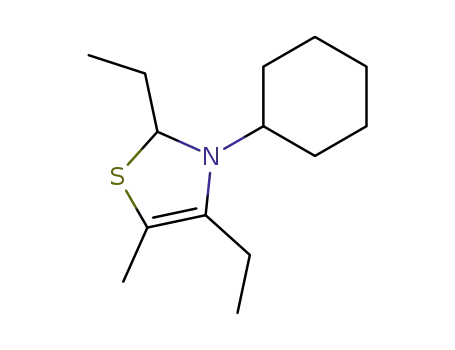 Molecular Structure of 100878-26-0 (2,4-diethyl-3-cyclohexyl-5-methyl-2,3-dihydro-thiazole)