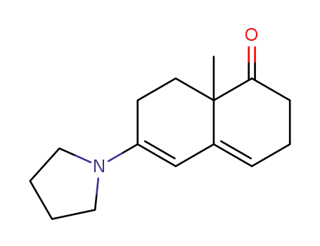 1(2H)-Naphthalenone, 3,7,8,8a-tetrahydro-8a-methyl-6-(1-pyrrolidinyl)-