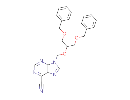 9-<(1,3-dibenzoyloxy-2-propoxy)methyl>purine-6-carbonitrile