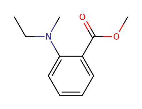 Molecular Structure of 63923-69-3 (Benzoic acid, 2-(ethylmethylamino)-, methyl ester)