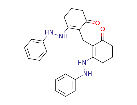 Molecular Structure of 21081-45-8 (2.2'-Methylen-bis-<1-phenylhydrazino-cyclohexen-(1)-on-(3)>)