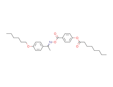 Molecular Structure of 64128-53-6 (Octanoic acid,
4-[[[[1-[4-(hexyloxy)phenyl]ethylidene]amino]oxy]carbonyl]phenyl ester)