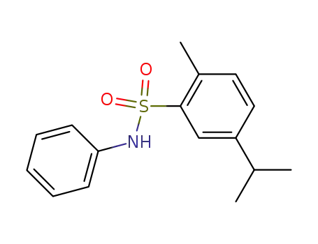 Molecular Structure of 89593-70-4 (Benzenesulfonamide, 2-methyl-5-(1-methylethyl)-N-phenyl-)