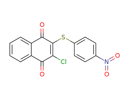 Molecular Structure of 101422-32-6 (2-chloro-3-(4-nitro-phenylsulfanyl)-[1,4]naphthoquinone)