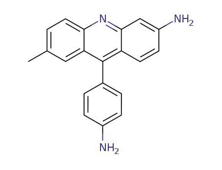 Molecular Structure of 32619-20-8 (9-(4-amino-phenyl)-7-methyl-acridin-3-ylamine)