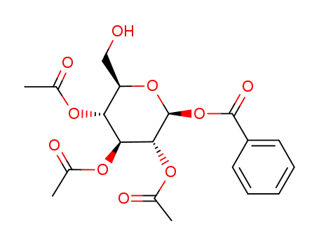 Molecular Structure of 30021-54-6 (<i>O</i><sup>2</sup>,<i>O</i><sup>3</sup>,<i>O</i><sup>4</sup>-Triacetyl-<i>O</i><sup>1</sup>-benzoyl-β-D-glucopyranose)
