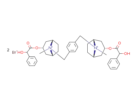 optically inactive 3<i>endo</i>,3'<i>endo</i>-bis-mandeloyloxy-8,8'-dimethyl-8<i>anti</i>,8'<i>anti</i>-<i>p</i>-xylylene-bis-nortropanium; dibromide