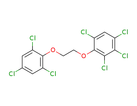 Molecular Structure of 100540-57-6 (1-(2,3,4,6-tetrachloro-phenoxy)-2-(2,4,6-trichloro-phenoxy)-ethane)