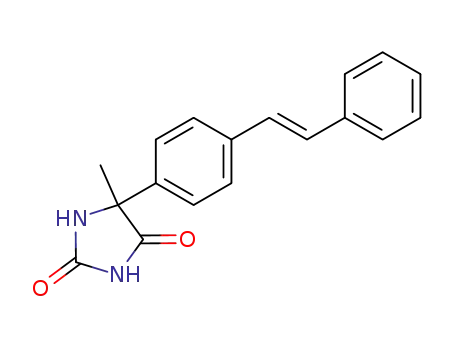 Molecular Structure of 101731-34-4 ((+/-)-5-methyl-5-<i>trans</i>-stilben-4-yl-imidazolidine-2,4-dione)