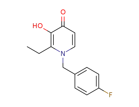 Molecular Structure of 219757-45-6 (1-(4'-fluorobenzyl)-3-hydroxy-2-ethyl-4-pyridinone)