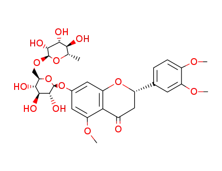 Molecular Structure of 28719-21-3 ((<i>S</i>)-2-(3,4-dimethoxy-phenyl)-5-methoxy-7-(<i>O</i><sup>6</sup>-α-L-rhamnopyranosyl-β-D-glucopyranosyloxy)-chroman-4-one)