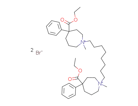 Molecular Structure of 119621-53-3 (4,4'-bis-ethoxycarbonyl-1,1'-dimethyl-4,4'-diphenyl-dodecahydro-1,1'-octanediyl-bis-azepinium; dibromide)