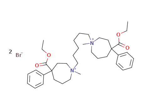 Molecular Structure of 124140-44-9 (4,4'-bis-ethoxycarbonyl-1,1'-dimethyl-4,4'-diphenyl-dodecahydro-1,1'-hexanediyl-bis-azepinium; dibromide)